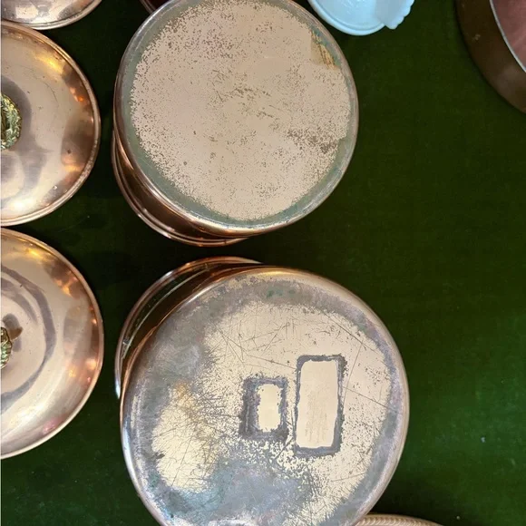 Vintage Copper Canister Set with Gold Accents from Portugal - Picture 11 of 16